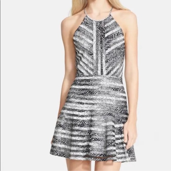 Parker Dresses & Skirts - Parker Black and White Halter Fit and Flare Silk Dress Size Small